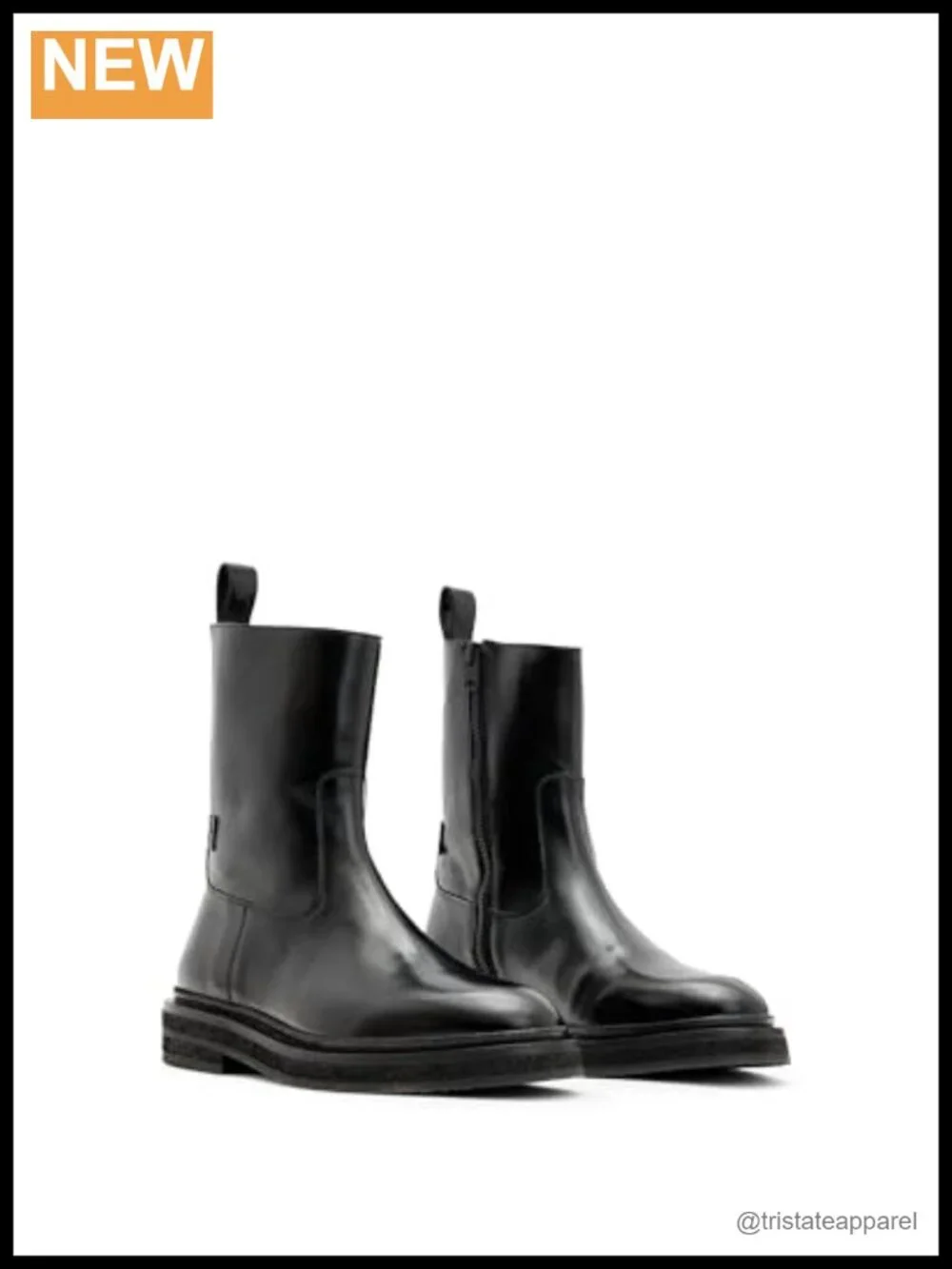 AllSaints Escher Ankle Boot Leather Zip Calf High Contemporary Fashion
